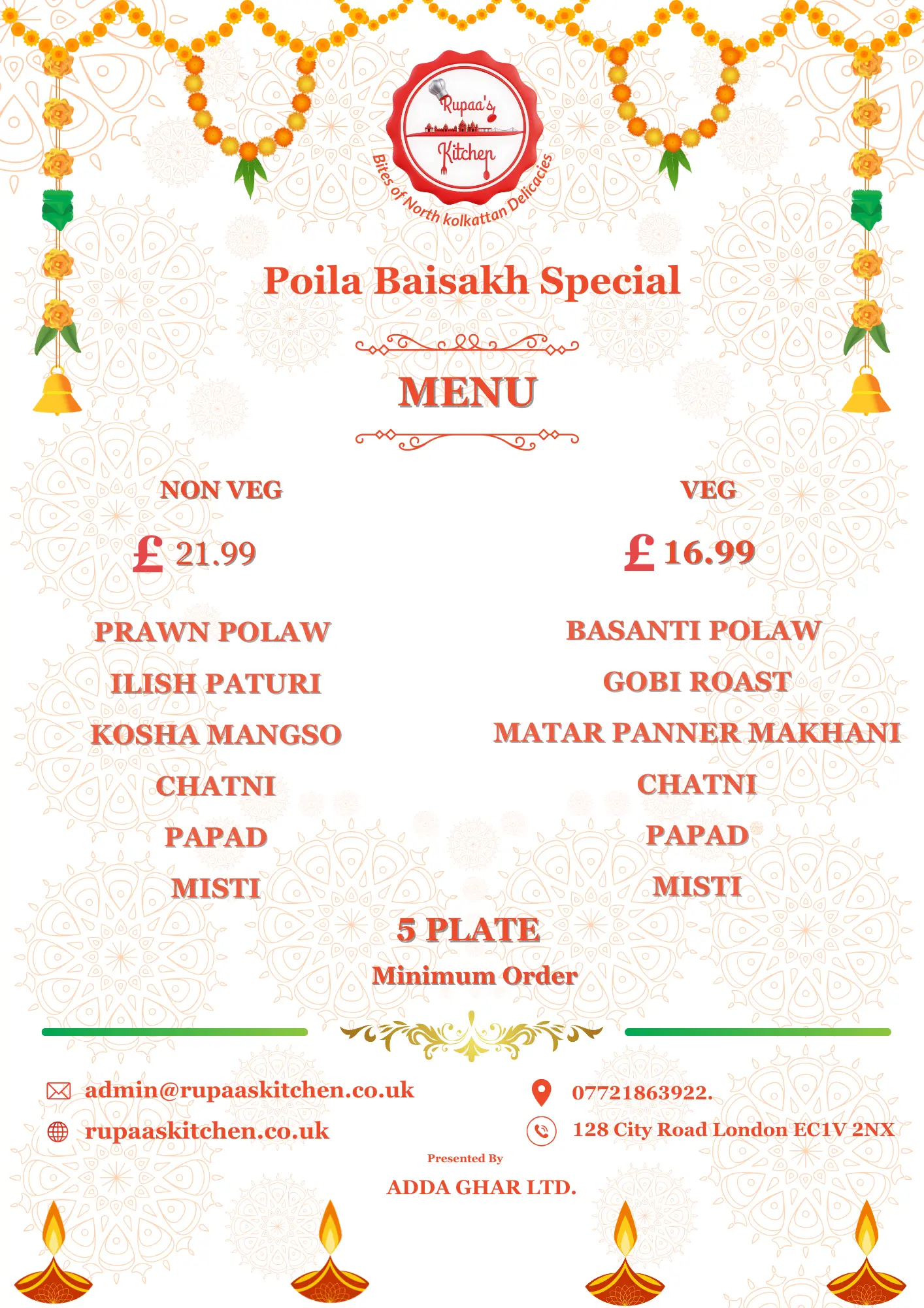 Rupaas Kitchen 2k26 Poila baishak Menu